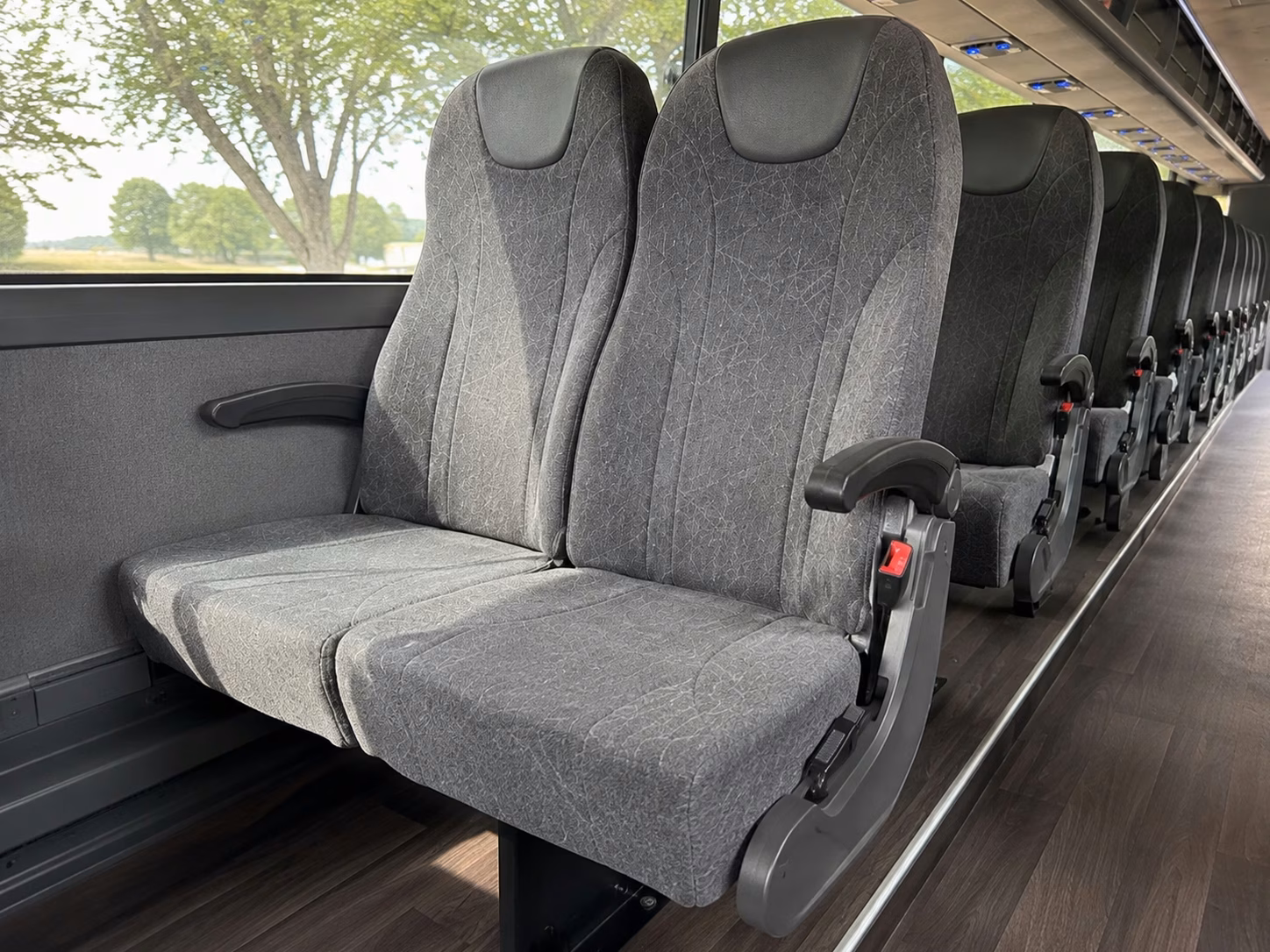 56 passenger charter bus inside