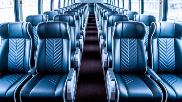 omaha 56 passenger charter bus inside