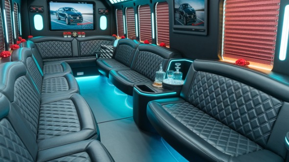 party bus rental interior omaha
